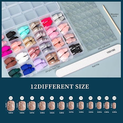 AURA 24-Color Press-On Nail Collection